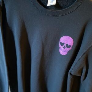 Black Sweatshirt with Purple Skull Design